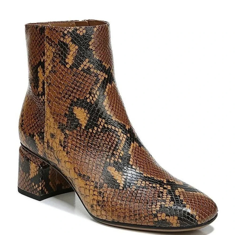 Franco Sarto Women’s Size 6.5 Brown Marquee Snake Print Boots